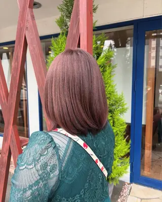 ミディアム カラー 山本 あやめ子のヘアスタイル