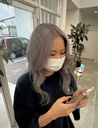 ロング カラー ヘアアレンジ ハイトーンカラー/ miyuuのヘアスタイル