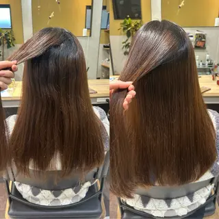 ロング パーマ hub hair レイヤー/透明感のヘアスタイル