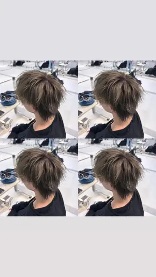ショート カラー ヘアアレンジ メンズ 💎韓国レイヤー× 髪質改善 ゆうま💎のヘアスタイル