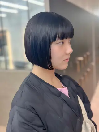 ミディアム ボブ/縮毛矯正 髪質改善/もえるのヘアスタイル