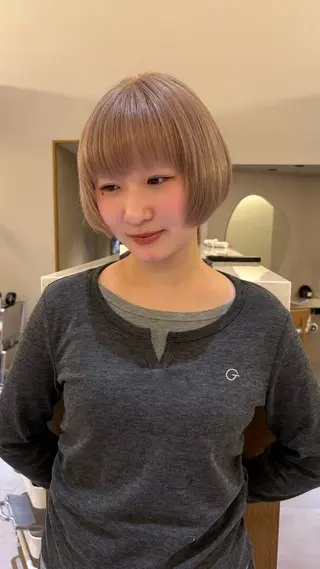 ショート カラー 《無料カットモデル / perm》ナミのヘアスタイル