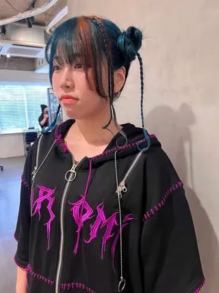 ロング カラー ヘアアレンジ 顔まわり/暖色 可愛い特化🎀ゆうなのヘアスタイル