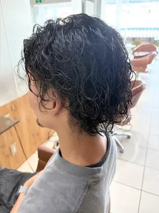 ショート パーマ メンズ CHELSEA神戸所属・MORISAKI ✂︎縮毛矯正のヘアスタイル