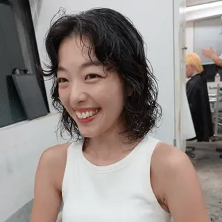 ミディアム パーマ ヘアアレンジ 🌐サトウ リョウ🌐のヘアスタイル