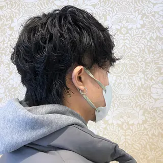 ミディアム パーマ メンズ 🐠寒色系×パーマ 櫻井　麿偉🐏のヘアスタイル