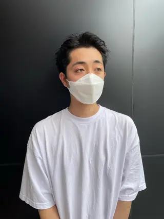 メンズ スパイキーパーマ 柏NO1 藤本葉のヘアスタイル