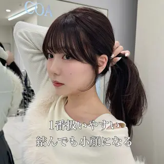 セミロング カラー COA GINZA 空也/前髪/顔まわりのヘアスタイル