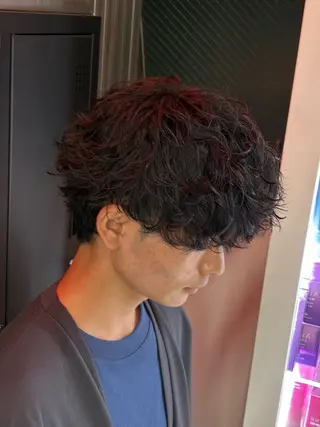 ミディアム カラー パーマ メンズ メンズパーマ特化 🔥韓国ヘア職人🔥のヘアスタイル