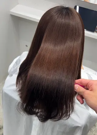 ロング パーマ 林奏良 髪質改善/ハイトーンのヘアスタイル