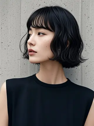 ミディアム ウルフカット 811 大阪梅田 ウルフのヘアスタイル