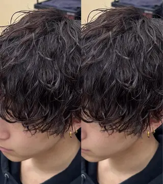 ミディアム メンズ 焼津メンズパーマ特化 大石雄生のヘアスタイル