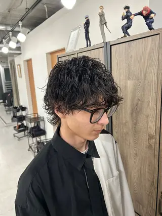 パーマ メンズ カズキ🌼曲がる縮毛 /くせ毛パーマのヘアスタイル