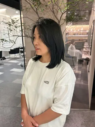ミディアム カラー 中原 優美のヘアスタイル