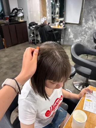 ミディアム カラー ハイトーン 横浜💞ミオのヘアスタイル