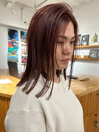 ミディアム KOU×北谷× BY MY SIDEのヘアスタイル