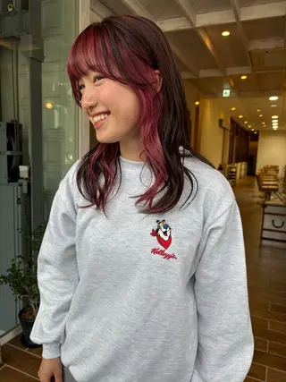 ミディアム カラー 松野 心音のヘアスタイル