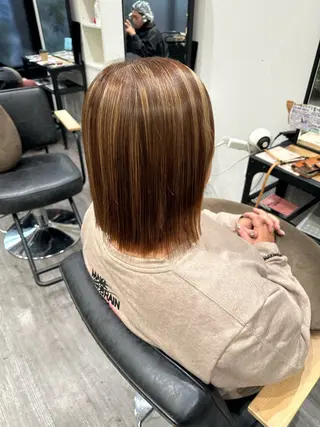 ミディアム パーマ 艶髪レイヤー上田 紗也🇰🇷💗のヘアスタイル