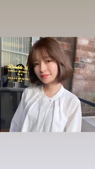 ミディアム カラー ボブ・レイヤー 田中 励也のヘアスタイル