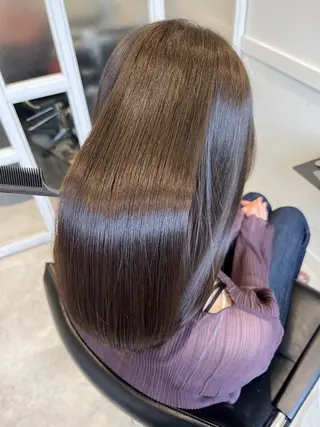 ロング 縮毛矯正/髪質改善 /レイヤー/韓国のヘアスタイル