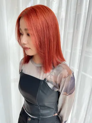 ミディアム ボブ/ハイトーン/ 岡山駅/別曽遥也のヘアスタイル