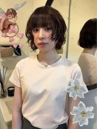 ショート パーマ ⭐︎ハイトーン /レイヤー✩momoのヘアスタイル