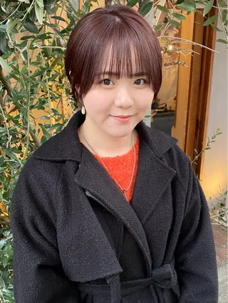 ショート カラー saki🌼ボブ× 透明感カラー🌼のヘアスタイル