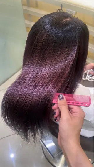 ロング カラー 💖大人韓国ヘア💖 韓国艶カラー【銀座】のヘアスタイル