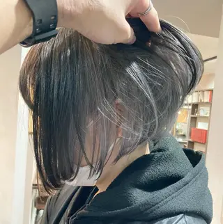 ショート カラー 🟢ウルフ/スパイラ ルパーマ/大西🟢のヘアスタイル