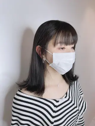 ミディアム カラー &chaLme   心斎橋所属・emi/髪質改善/ 韓国風/艶カラーのヘアスタイル