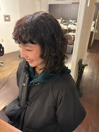 ショート パーマ aW HAIRカンノ カナエのヘアスタイル