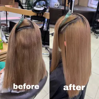 ミディアム 暖色ｶﾗｰ/ﾚｲﾔｰ ｶｯﾄ/Yunaのヘアスタイル