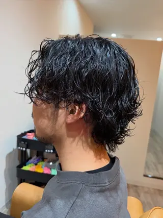 ショート パーマ メンズ Flow所属・黒原 将貴のヘアスタイル