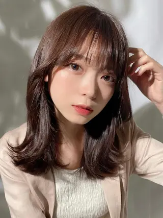 ミディアム 🧡くびれヘア/前髪 顔周り🧡久原結衣のヘアスタイル