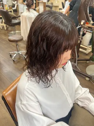 ショート パーマ レイヤー/透明感 カラー🫧‪平井のヘアスタイル