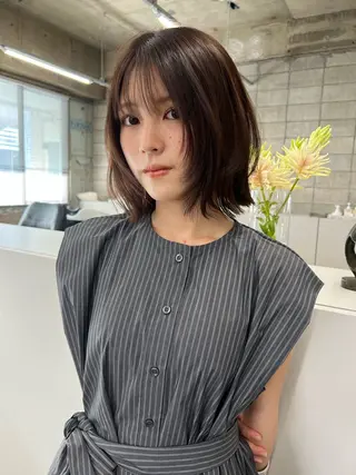 セミロング カラー ヘアアレンジ yu  /透明感 カラー/caseyのヘアスタイル