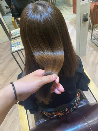 ミディアム 韓国風cut/ 縮毛矯正/正岡幹康のヘアスタイル