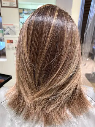 ミディアム カラー hair &eye LAWE.店長のヘアスタイル