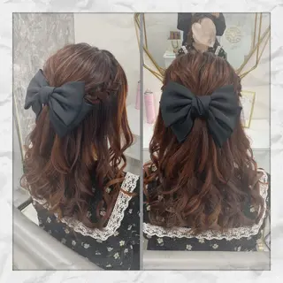 セミロング ヘアアレンジ ヘアセット/着付け 𓇼 松本 夏美𓇼のヘアスタイル