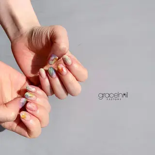 ネイル なんば堀江/育爪施術 ニュアンス✻Kaphのネイルデザイン