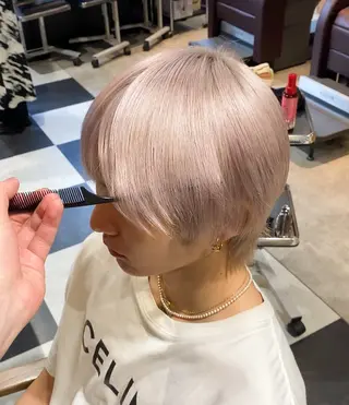 メンズ 透明感ブリーチ/ メンズパーマのヘアスタイル