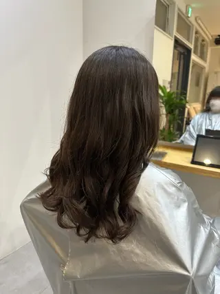 セミロング パーマ Agu hair noman マナのヘアスタイル