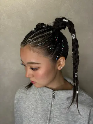 セミロング エクステ＊美髪サロン KR2S河内長野店長のヘアスタイル