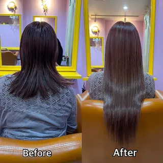 ロング シール＋ちび編み込み エクステ梅田🐨のヘアスタイル