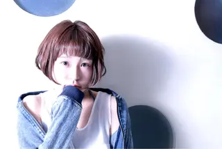 ショート ミディアム カラー パーマ 川間 将彦のヘアスタイル