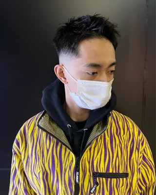 メンズ スパイキーパーマ 柏NO1 藤本葉のヘアスタイル