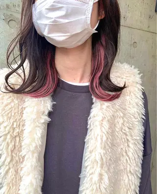 ミディアム カラー ARCANAブリーチ レイヤーカット/原宿のヘアスタイル