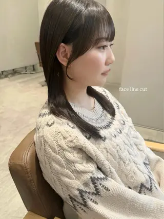 セミロング カラー rina/顔周り特化 柔らかいカラーのヘアスタイル