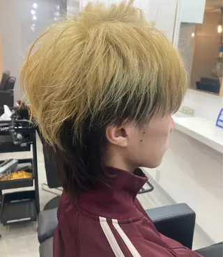 ミディアム カラー メンズ 深堀 勇弥のヘアスタイル