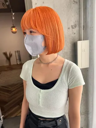 ショート カラー ヘアアレンジ lani ブリーチ /ダブルカラーのヘアスタイル